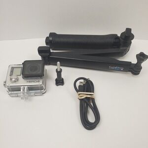 GoPro HERO4 Action Camera Battery Case Handle Tripod Tested Working